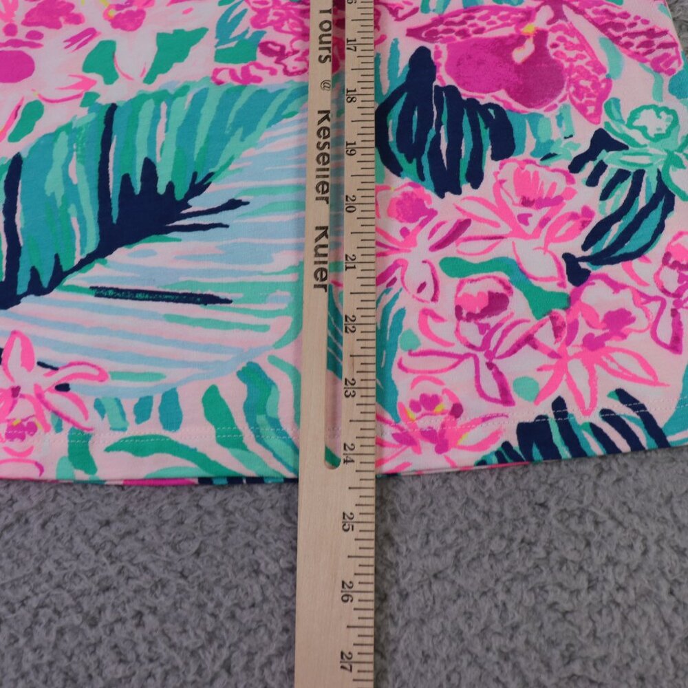 Lilly Pulitzer Fontaine Top Womens XS Pink Multicolor Floral 3/4 Sleeve Preppy - Picture 8 of 9